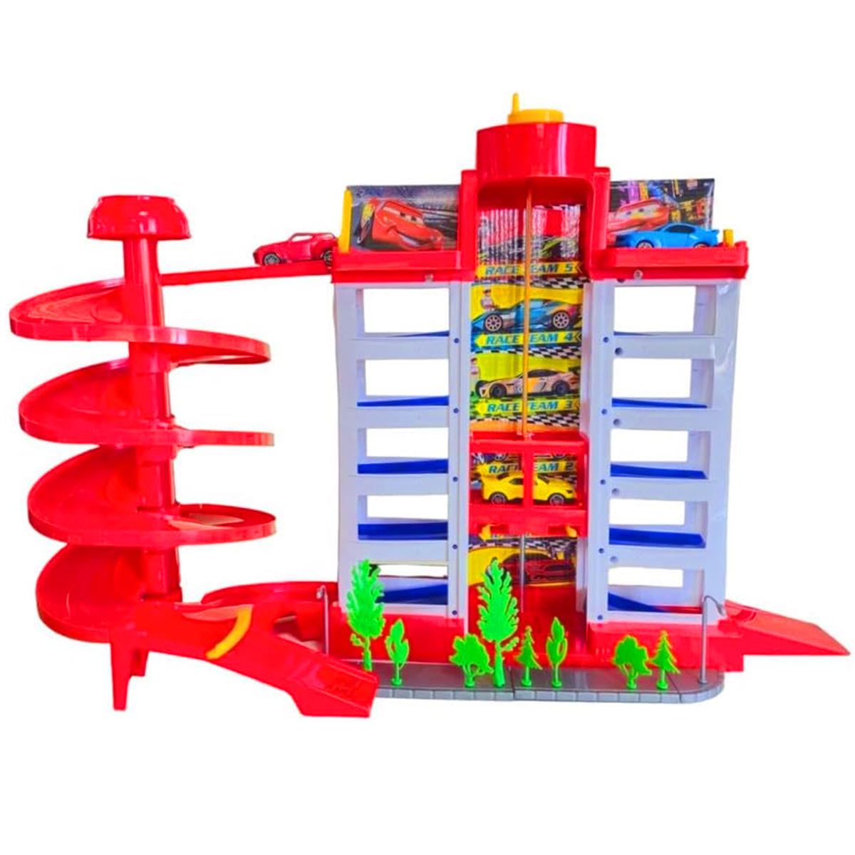 TOYSAN LİGHTNİNG RACE CAR PARK SPR-55 ASANSÖRLÜ GARAJ SETİ 3 ARAÇ +3 1