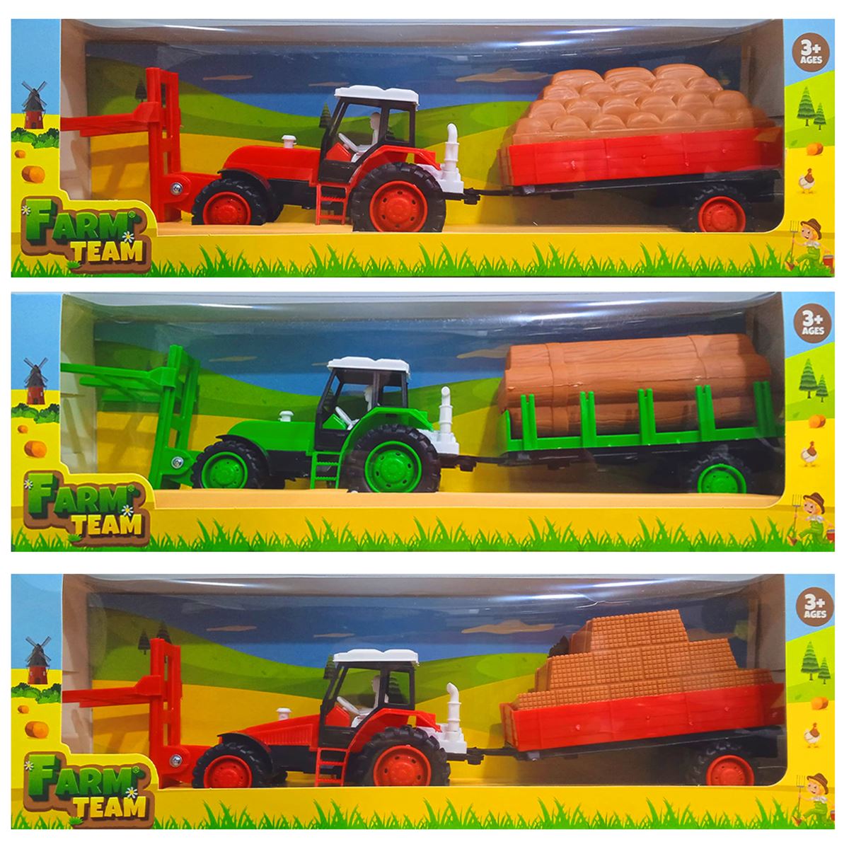 TOYSAN FARM TEAM TOY-81 RÖMORKLU FORKLİFTLİ TRAKTÖR 3+ 1