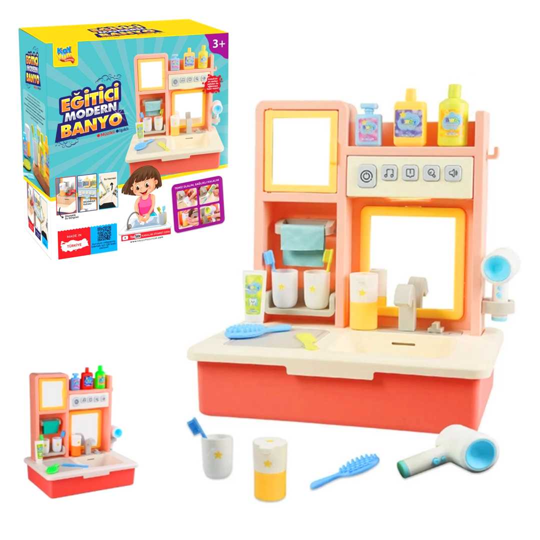 KAYYUM EĞİTİCİ MODERN BANYO 7040 PEMBE MÜZİKLİ IŞIKLI PİLLİ 3+ 1