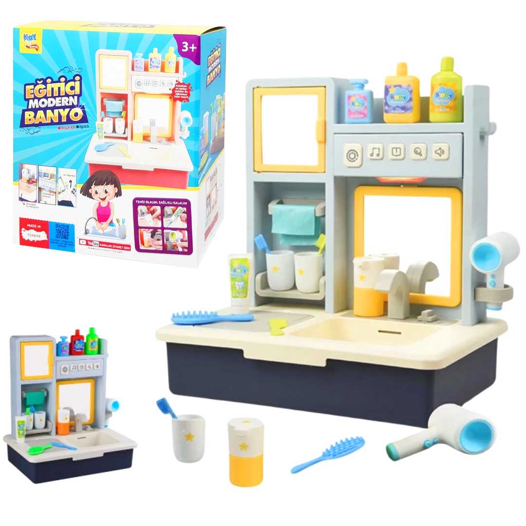 KAYYUM EĞİTİCİ MODERN BANYO 7041 MAVİ MÜZİKLİ IŞIKLI PİLLİ 3+ 1