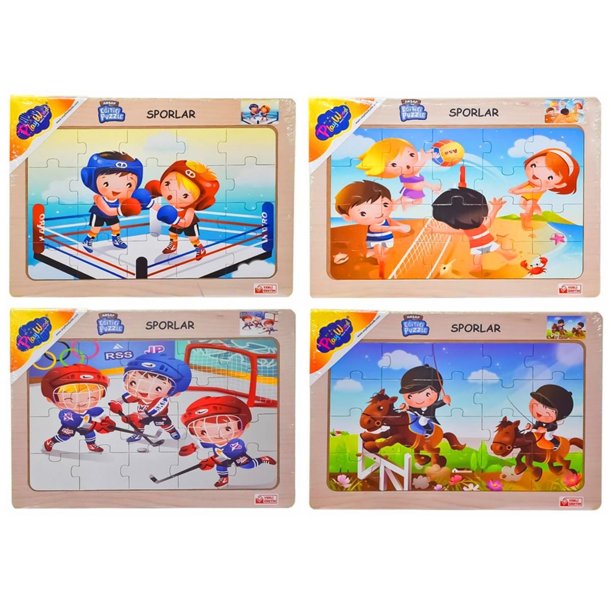 PLAY WOOD AHŞAP PUZZLE ONY-85-86-87-88 SPORLAR 3+ 1