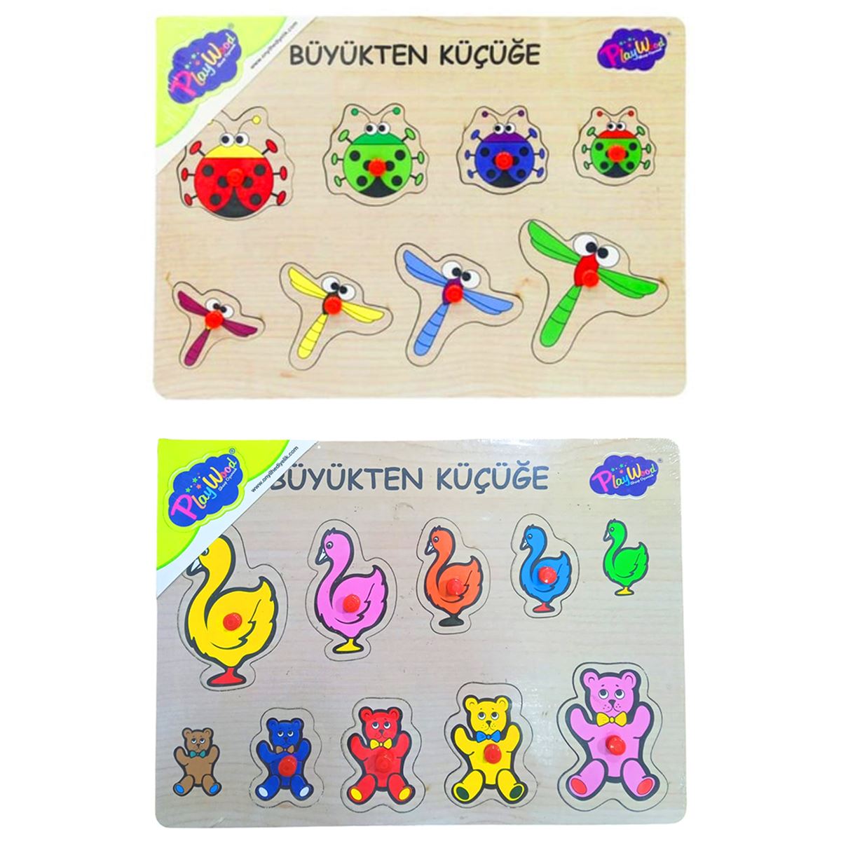 PLAY WOOD AHŞAP TUTMALI YAPBOZ ONY-131-132 BÜYÜKTEN KÜÇÜĞE 18M+ 1
