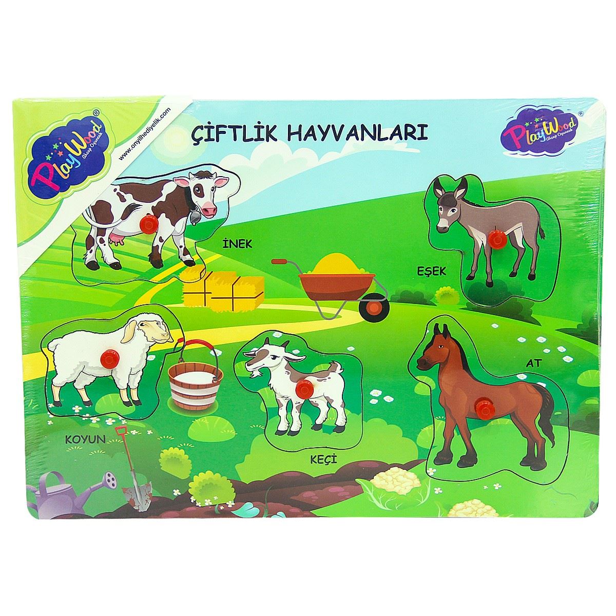 PLAY WOOD AHŞAP PUZZLE ONY-149-150 TUTMALI ÇİFTLİK HAYVANLARI EŞLEŞTİRMELİ 1