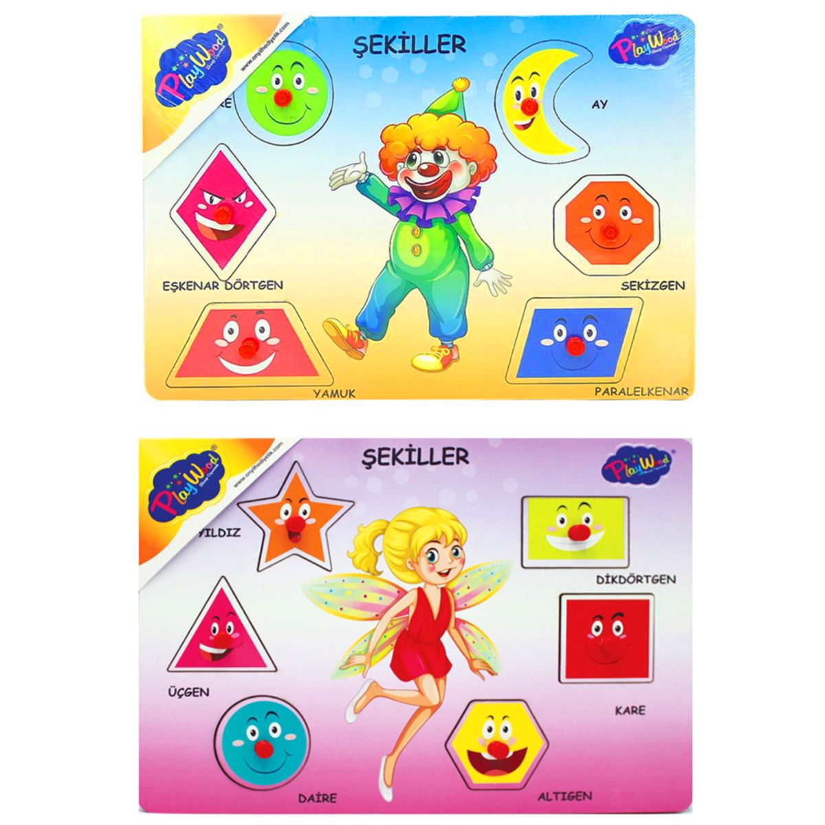 PLAY WOOD AHŞAP TUTMALI YAPBOZ ONY-151-152 ŞEKİLLER 18M+ 1