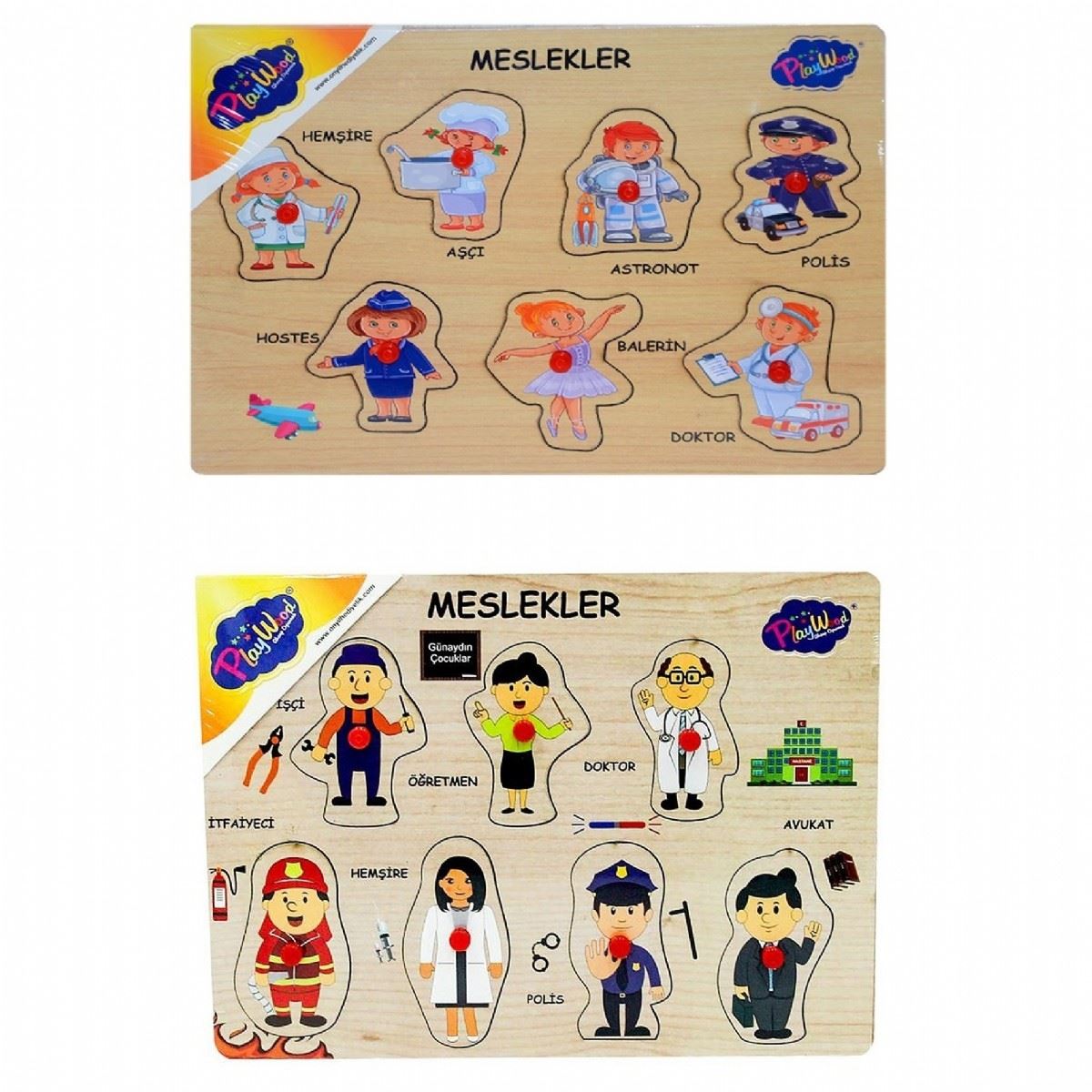PLAY WOOD AHŞAP TUTMALI YAPBOZ ONY-163-164-165 MESLEKLER EŞLEŞTİRMELİ 18M+ 1