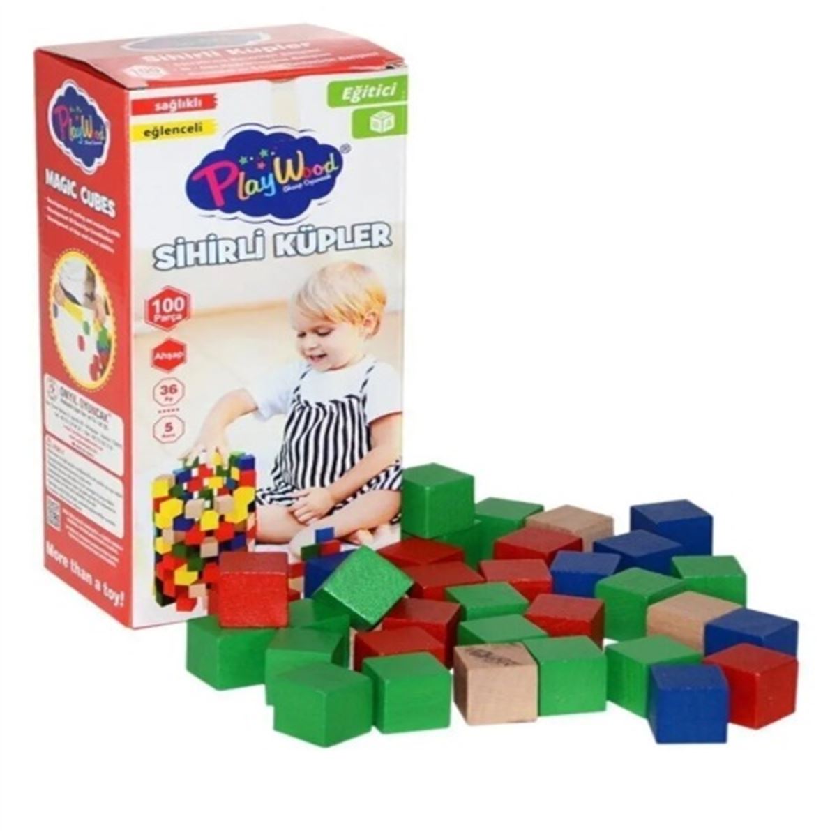 PLAY WOOD AHŞAP SİHİRLİ KÜPLER ONY-359 100 PARÇA 36M+ 1