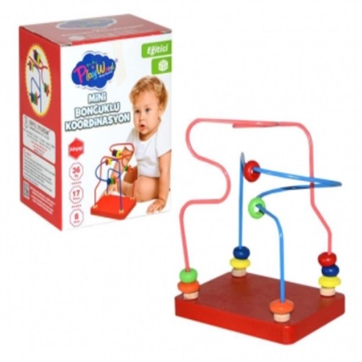 PLAY WOOD MİNİ BONCUKLU KOORDİNASYON ONY-372 17 PARÇA 36M+ 1