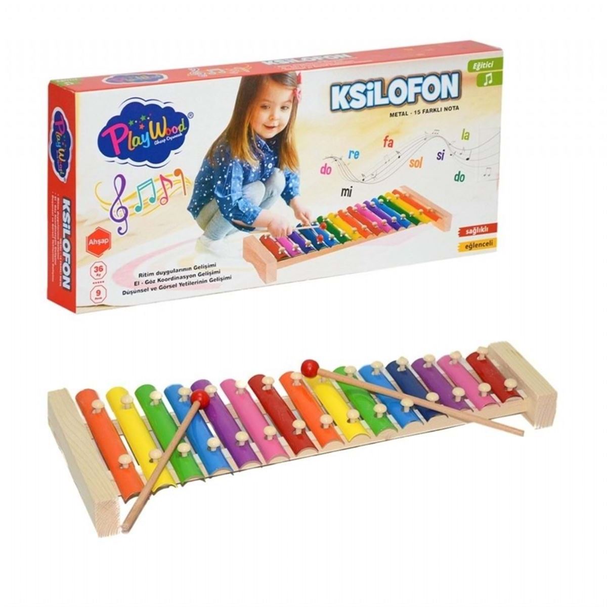 PLAY WOOD AHŞAP KSİLOFON ONY-376 15 NOTA 36M+ 1