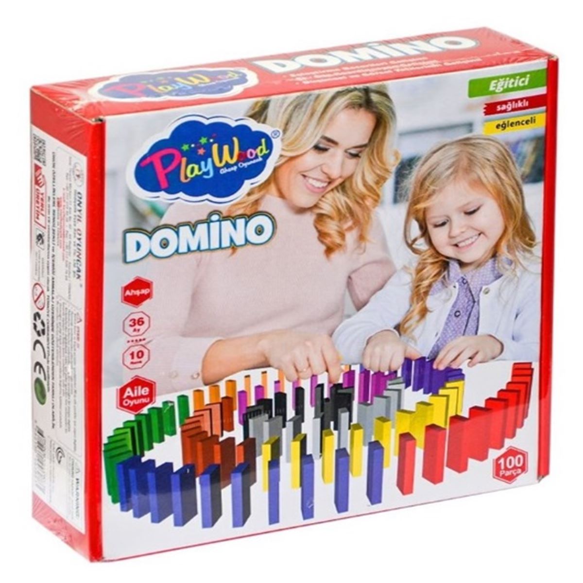PLAY WOOD AHŞAP DOMİNO OYUNU ONY-388 100 PARÇA 36M+ 1