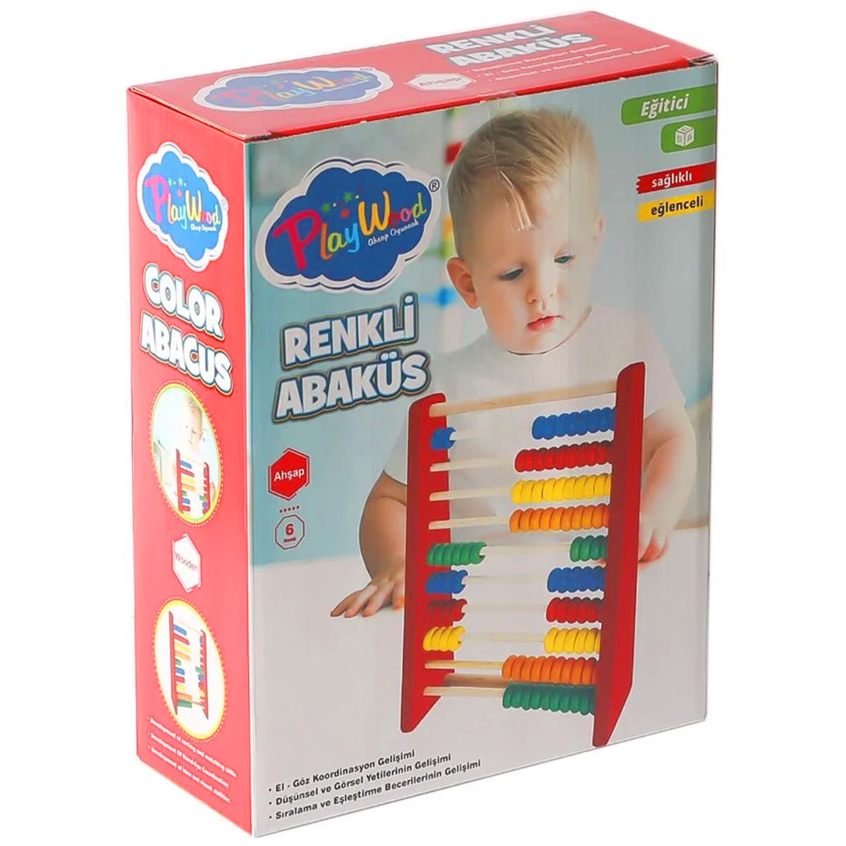 PLAY WOOD AHŞAP RENKLİ ABAKÜS ONY-399 6 RENK 3+ 1