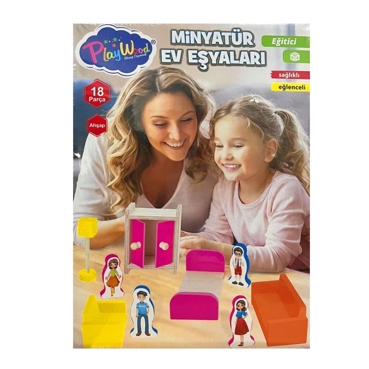 PLAY WOOD AHŞAP MİNYATÜR EV EŞYALARI ONY-407 18 PARÇA 3+ 1