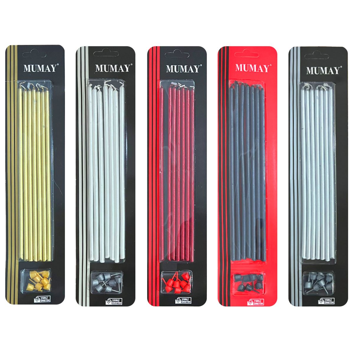 MUMAY DOĞUM GÜNÜ PASTA MUMU X-004 YALDIZLI 20 CM 7 Lİ 1