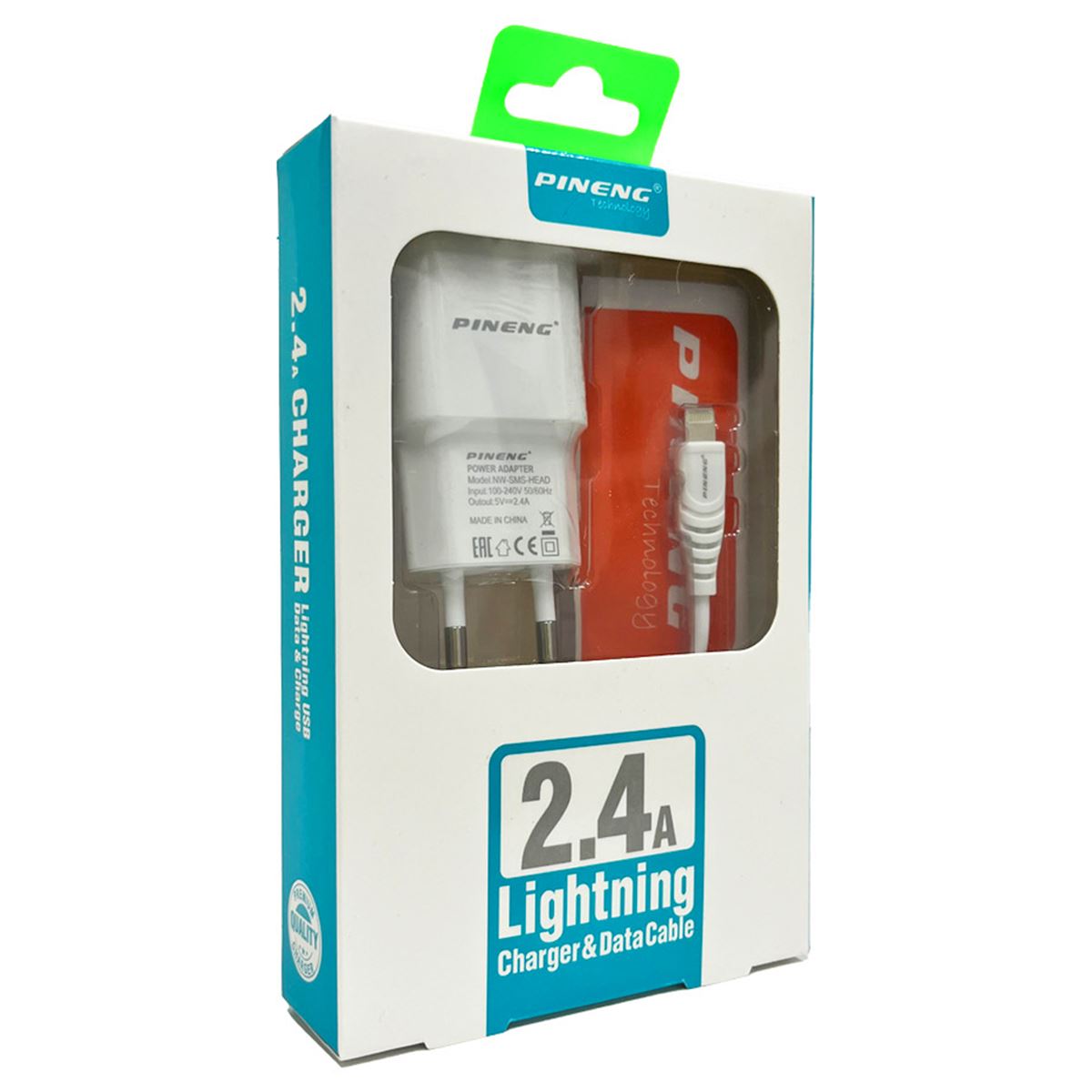 PİNENG ŞARJ ADAPTÖRÜ PN-538 LİGHTNİNG BEYAZ 2.4A 1