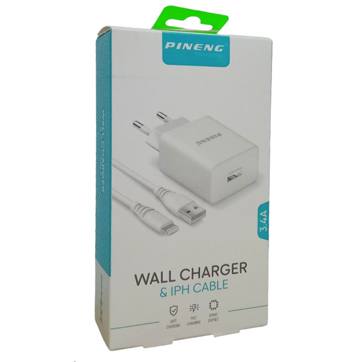 PİNENG ŞARJ ADAPTÖRÜ PN-507 LİGHTNİNG BEYAZ 18W 1