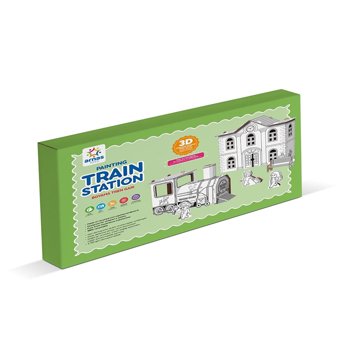 ARNAS TOYS MAKET KARTON BOYAMA TRAIN STATION 5104 1