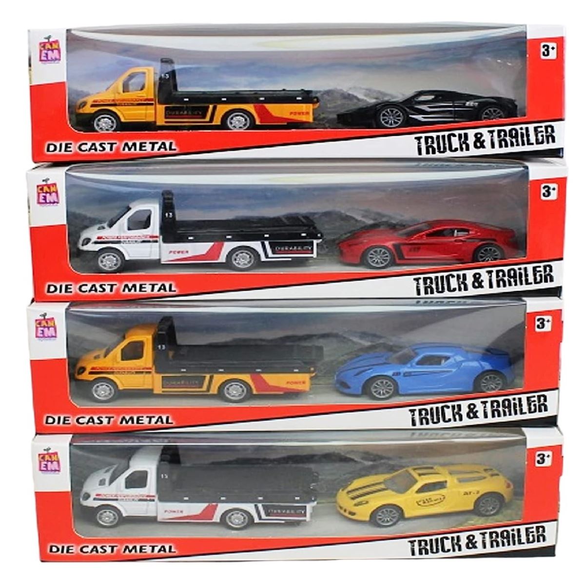 CANEM ÇEKBIRAK ARABA TAŞIYAN KAMYON M8818-28 DİE CAST  3+ 1