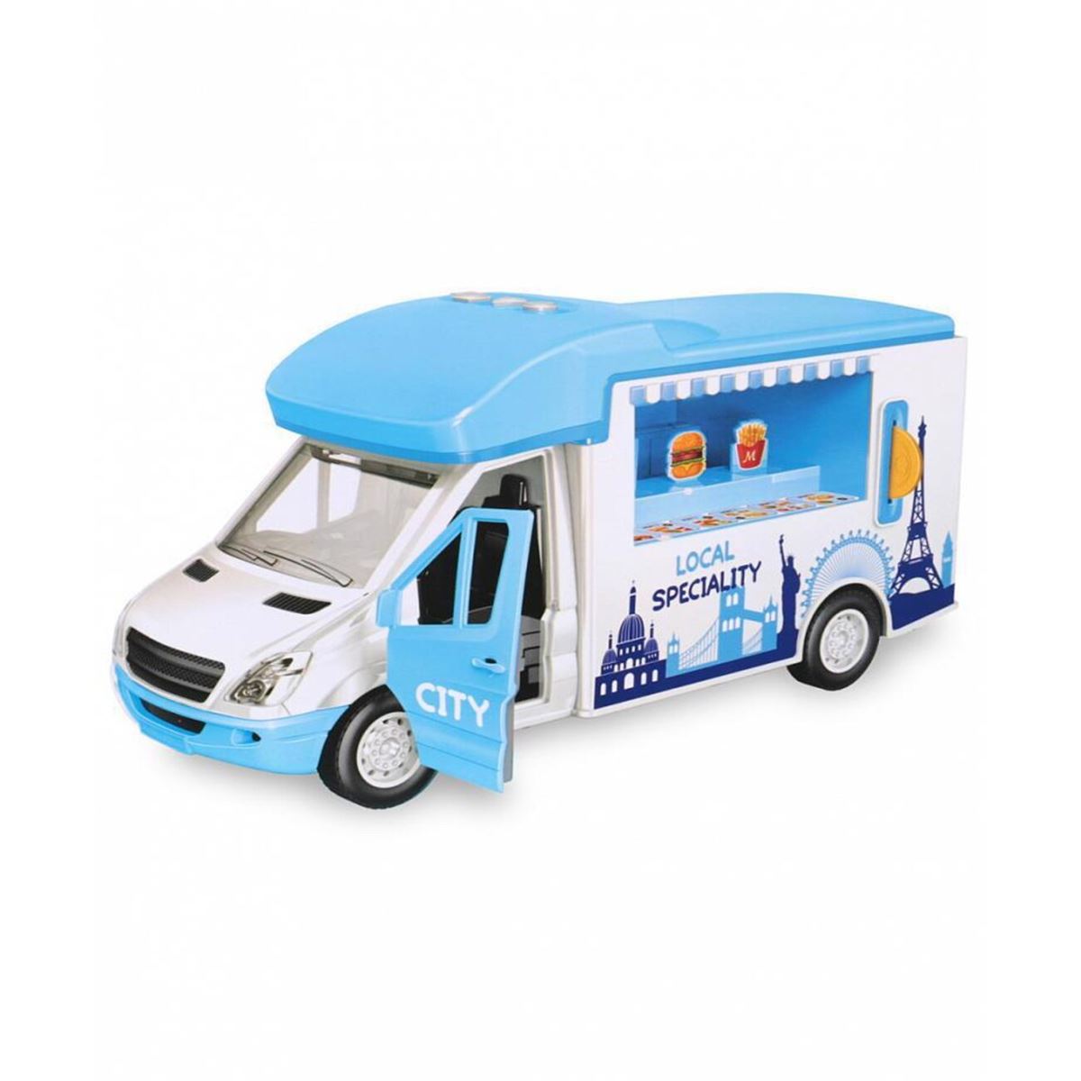 CANEM SÜRTMELİ BEAUTİFUL CİTY YEMEK ARABASI 666-02P MAVİ LOCA SPECİALİTY CİTY SERVİCE PİLLİ SESLİ 3+ 1