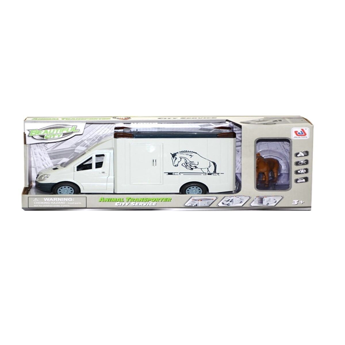 CANEM SÜRTMELİ BEAUTİFUL CİTY HAYVAN ARABASI 666-06P ANİMAL TRANSPORTER CİTY SERVİCE PİLLİ SESLİ 3+ 1
