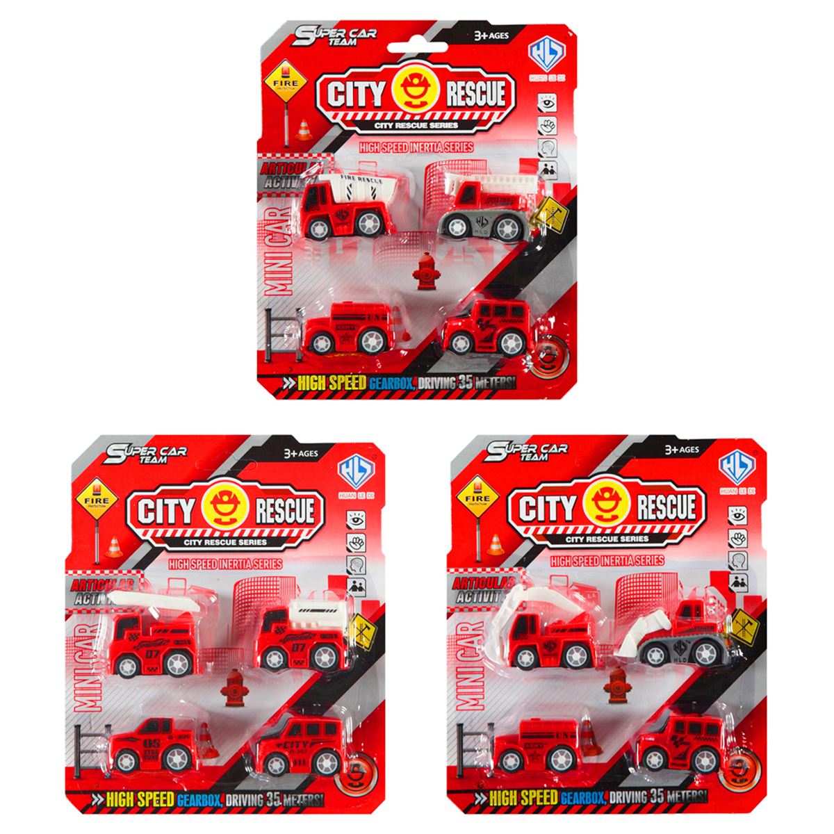 CANEM SÜRTMELİ İTFAİYE ARAÇLARI 876E-20A 4 ARAÇ KARTELA 3+ 1