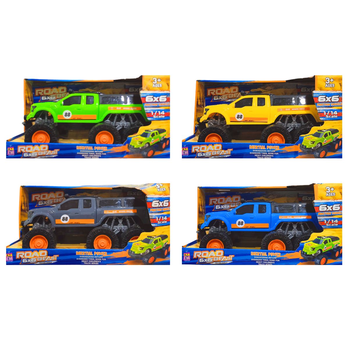 CANEM SÜRTMELİ KABİNLİ JEEP CNM49 ROAD BEAST 6X6 1:14 3+ 1