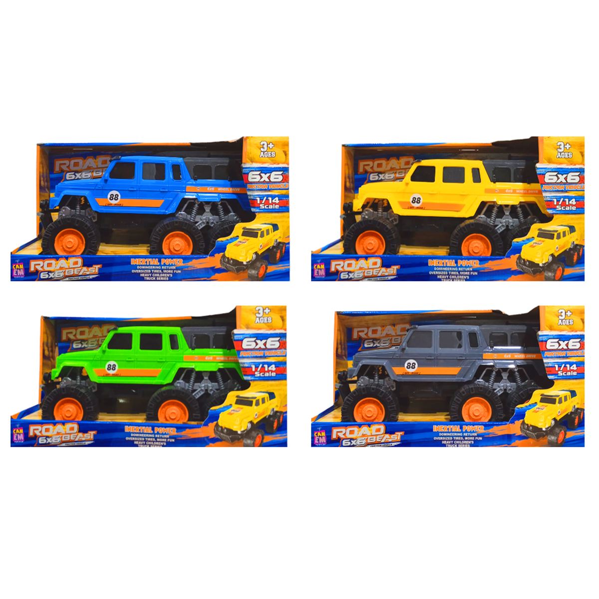 CANEM SÜRTMELİ KABİNLİ JEEP CNM50 ROAD BEAST 6X6 1:14 3+ 1