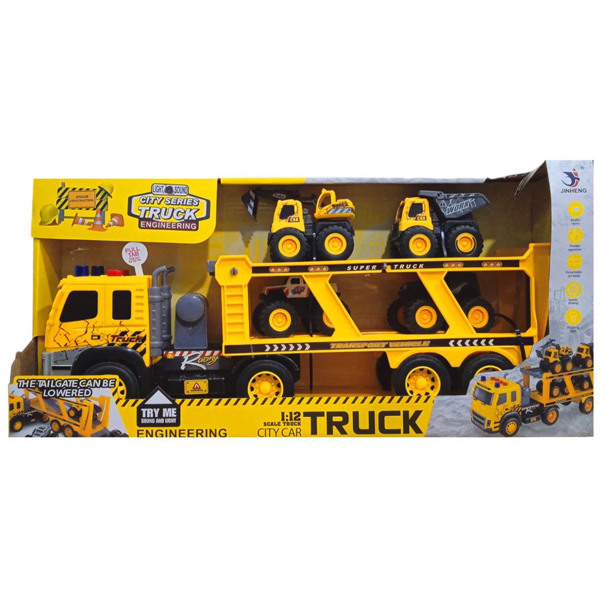 CANEM SÜRTMELİ ARABA TAŞIYAN TIR 1189-66 ENGİNEERİNG TRUCK SESLİ IŞIKLI 3+ 1