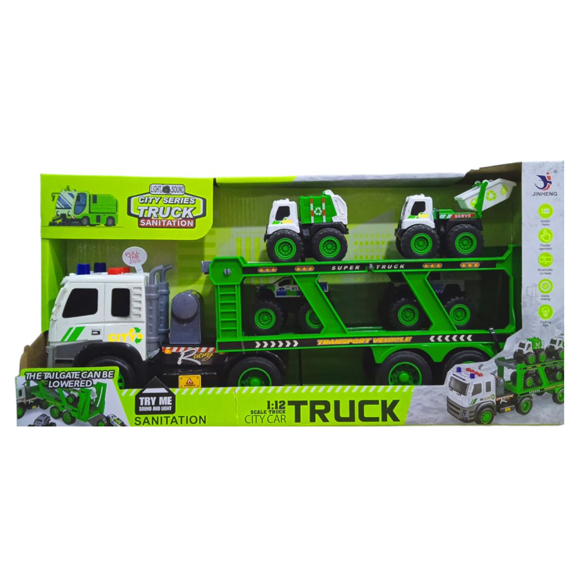 CANEM SÜRTMELİ ARABA TAŞIYAN TIR 1189-70 SANİTATİON TRUCK SESLİ IŞIKLI 3+ 1