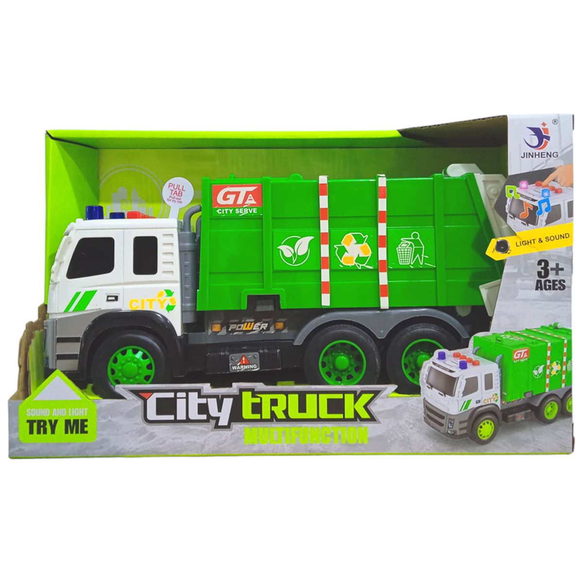 CANEM CİTY TRUCK MULTİFUNCTİON 1189-50-51 ÇÖP KAMYONU 1:12 SESLİ IŞIKLI 3+ 1