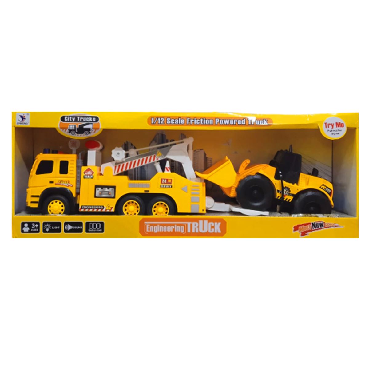 CANEM SÜRTMELİ ÇEKİCİ KAMYON İŞ MAKİNESİ 1188-54 SESLİ IŞIKLI 1:12 3+ 1