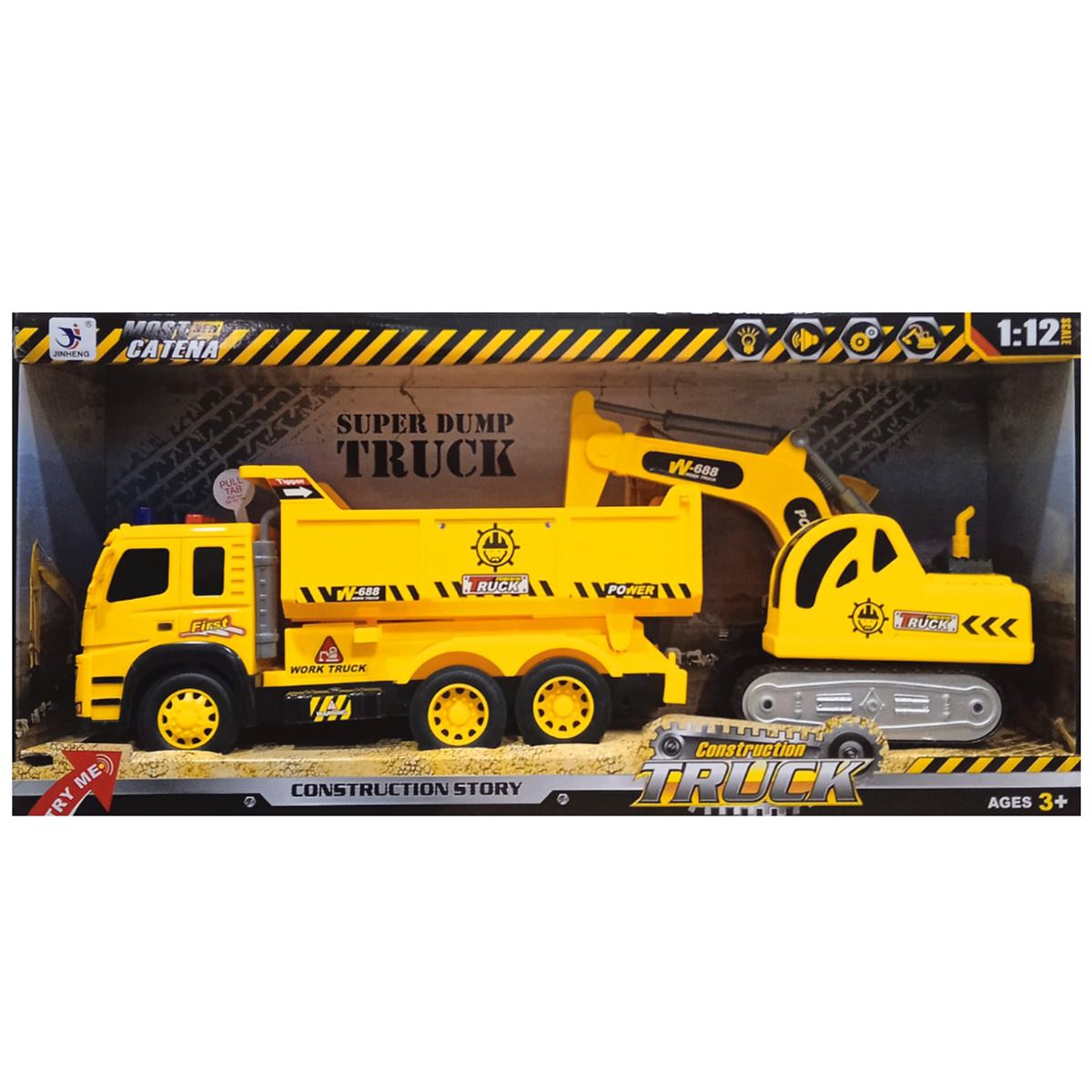 CANEM SÜRTMELİ KAMYON-DOZER 1188-20 1:12 SESLİ IŞIKLI 3+ 1