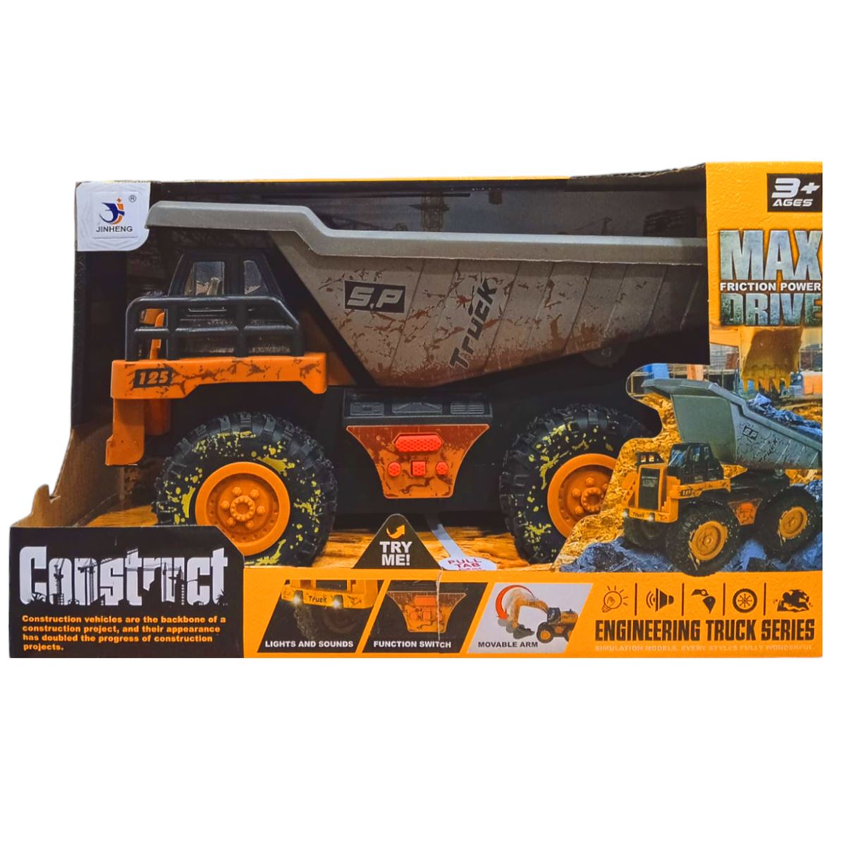 CANEM SÜRTMELİ DOZER KAMYON 1189-10-11 ENGİNEERİNG TRUCK SESLİ IŞIKLI 3+ 1