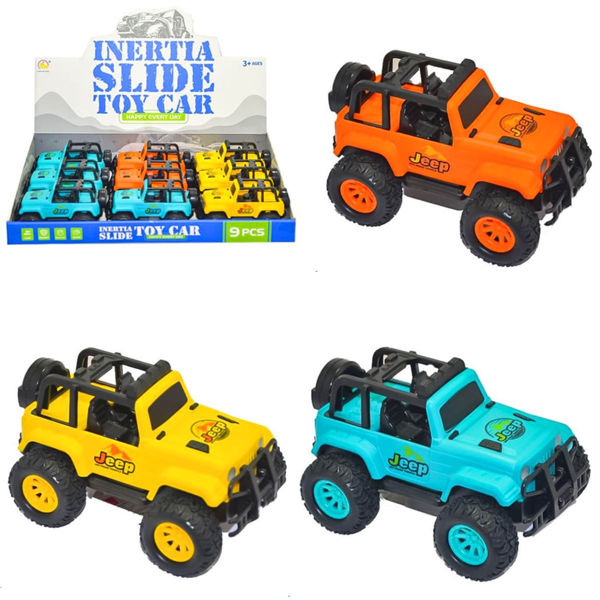 CANEM SÜRTMELİ SAFARİ JEEP BHX801 İNTERTİA SLİDE TOY CAR 3 RENK 9 LU 3+ 1