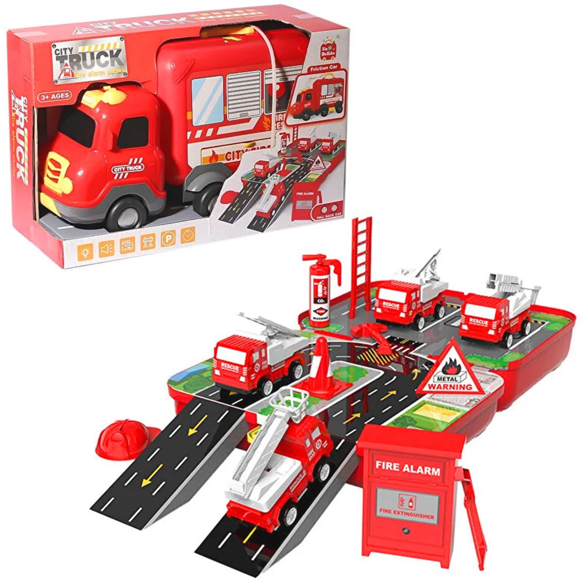 CANEM CİTY TRUCK 0949 İTFAİYE SÜRTMELİ SESLİ IŞIKLI 3+ 1