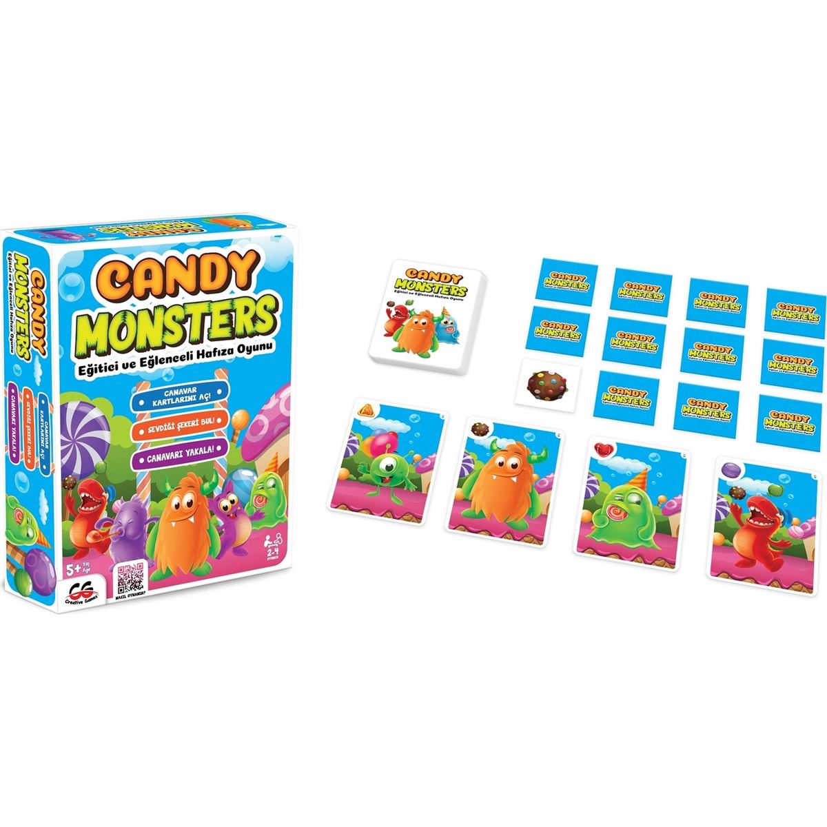 CREATİVE GAMES 01005 CANDY MONSTERS EĞİTİCİ VE EĞLENCELİ HAFIZA OYUNU 1