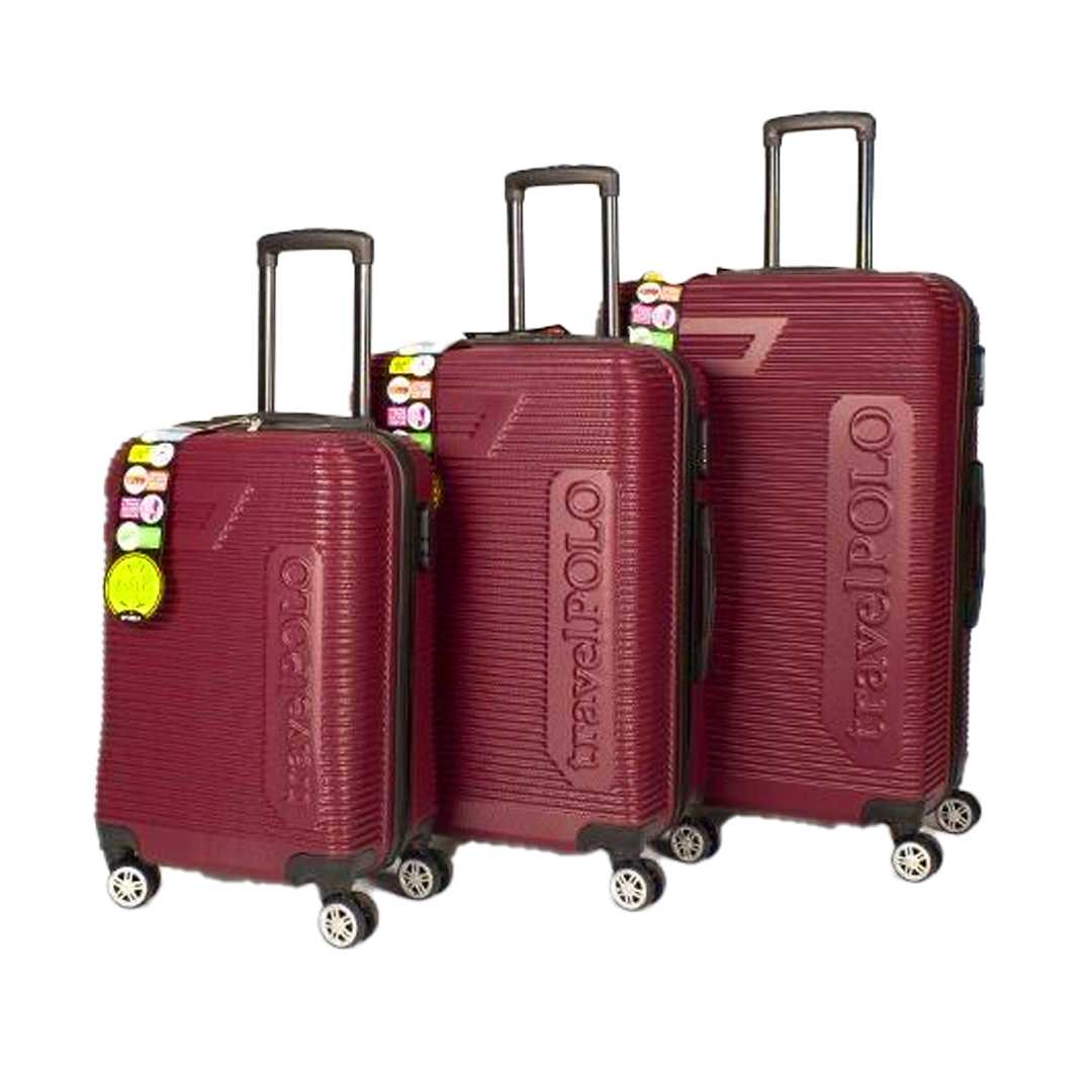 TRAVEL POLO VALİZ ABS A1011 BORDO 3 LÜ SET 1