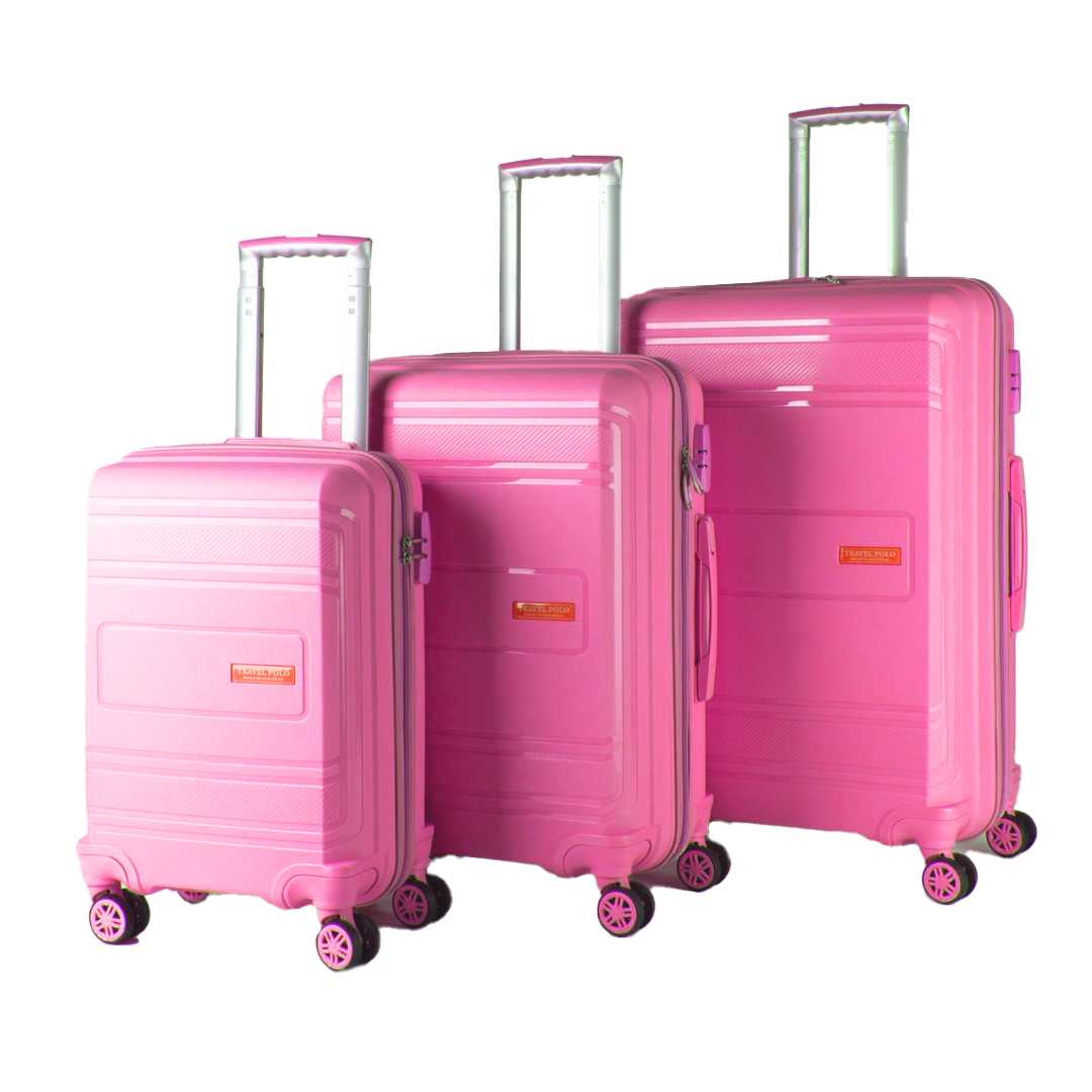 TRAVEL POLO VALİZ PP KIRILMAZ A1017 PEMBE FUŞYA 3 LÜ SET 1
