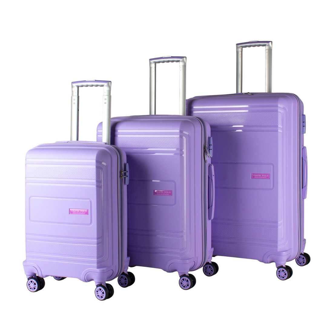 TRAVEL POLO VALİZ PP KIRILMAZ A1017 LİLA 3 LÜ SET 1