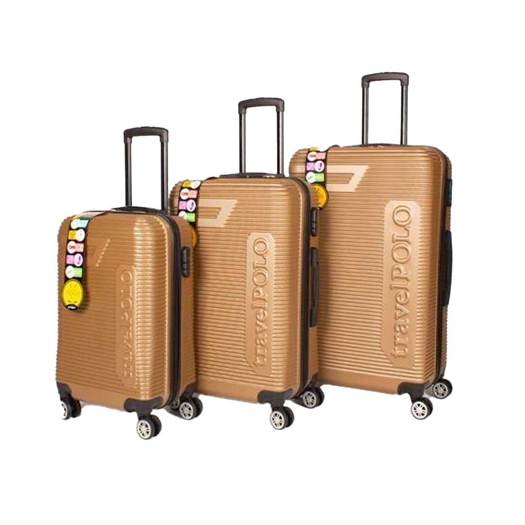 TRAVEL POLO VALİZ ABS A1011 GOLD 3 LÜ SET 1