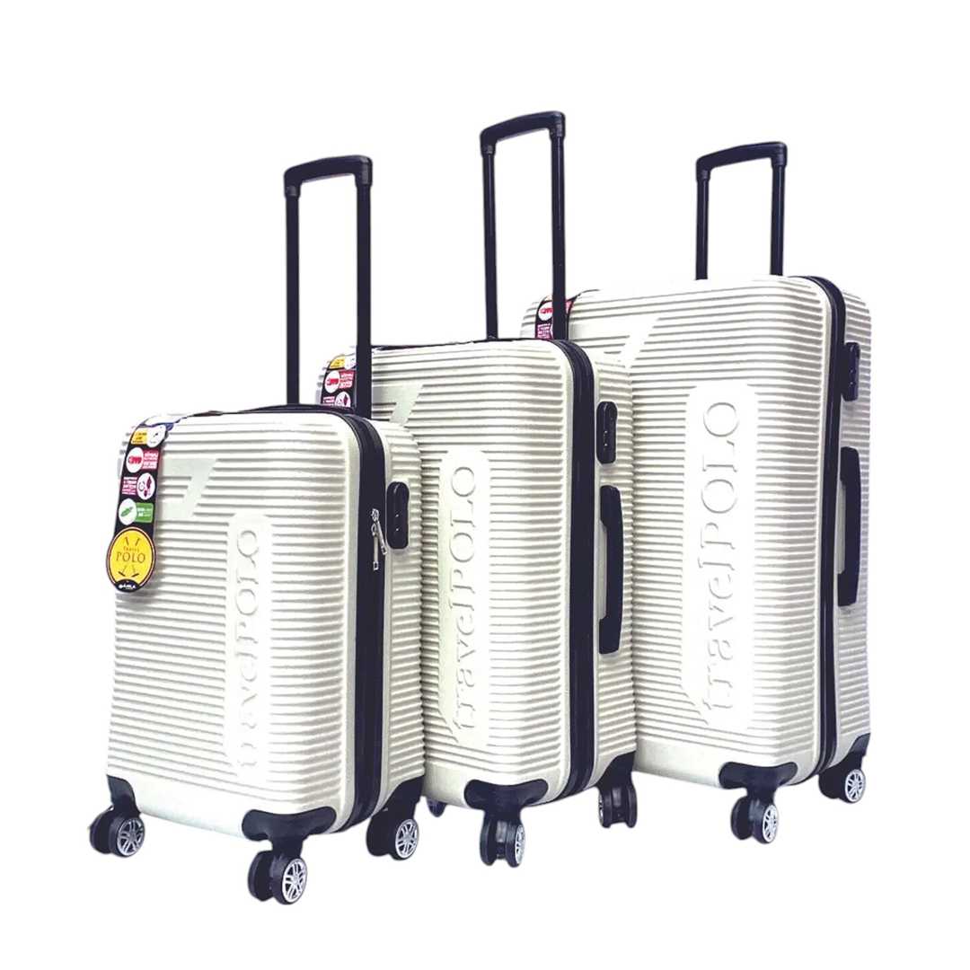 TRAVEL POLO VALİZ ABS A1011 KREM 3 LÜ SET 1