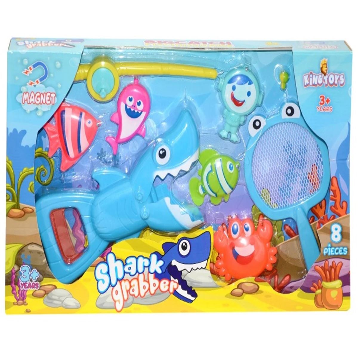 KİNG TOYS KÖPEK BALIĞI SETİ 1042 SHARK GRABBER 8 PARÇA 3+ 1