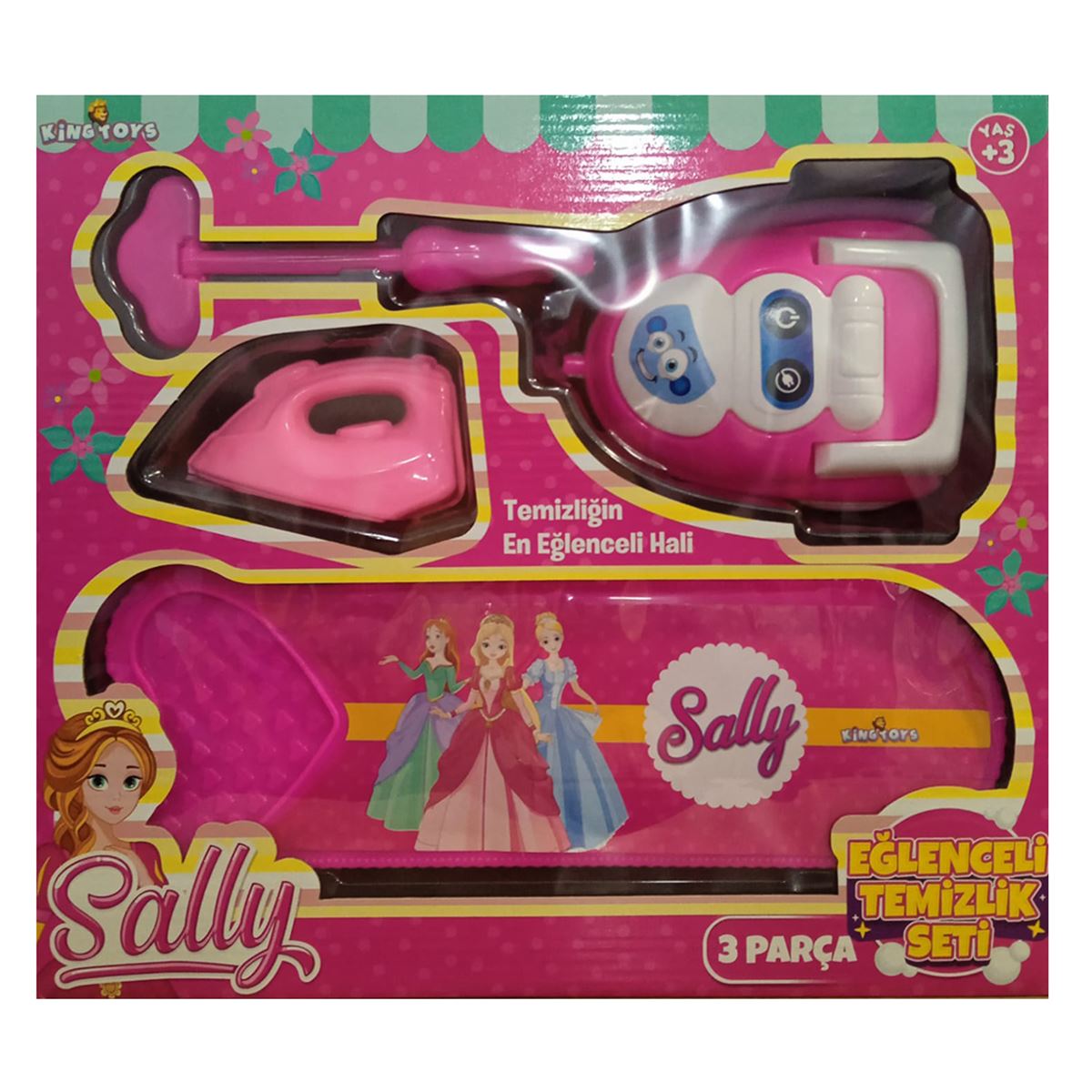 KİNG TOYS SALLY SBL1989 EĞLENCELİ TEMİZLİK SETİ 3 PARÇA 3+ 1