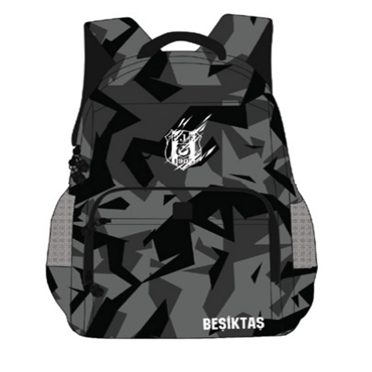 BEŞİKTAŞ OKUL ÇANTASI 2307 KAMUFLAJ PATERN GRİ BEŞ BÖLMELİ 1