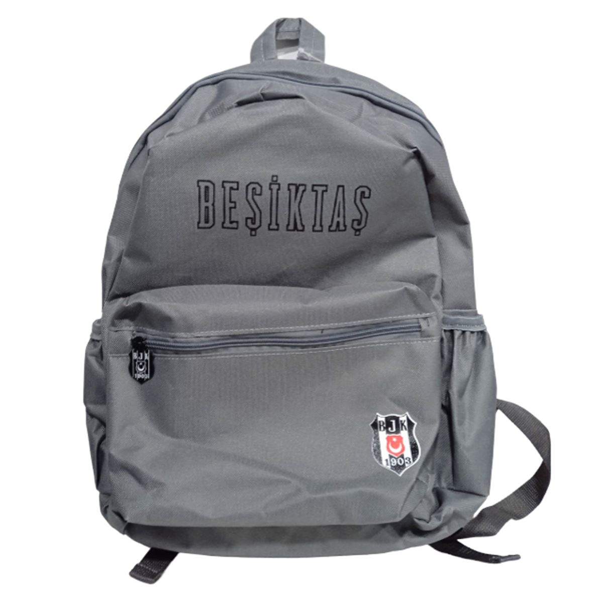 BEŞİKTAŞ OKUL ÇANTASI 24370 GRİ ÖN CEP DETAY ÇİFT BÖLMELİ 1