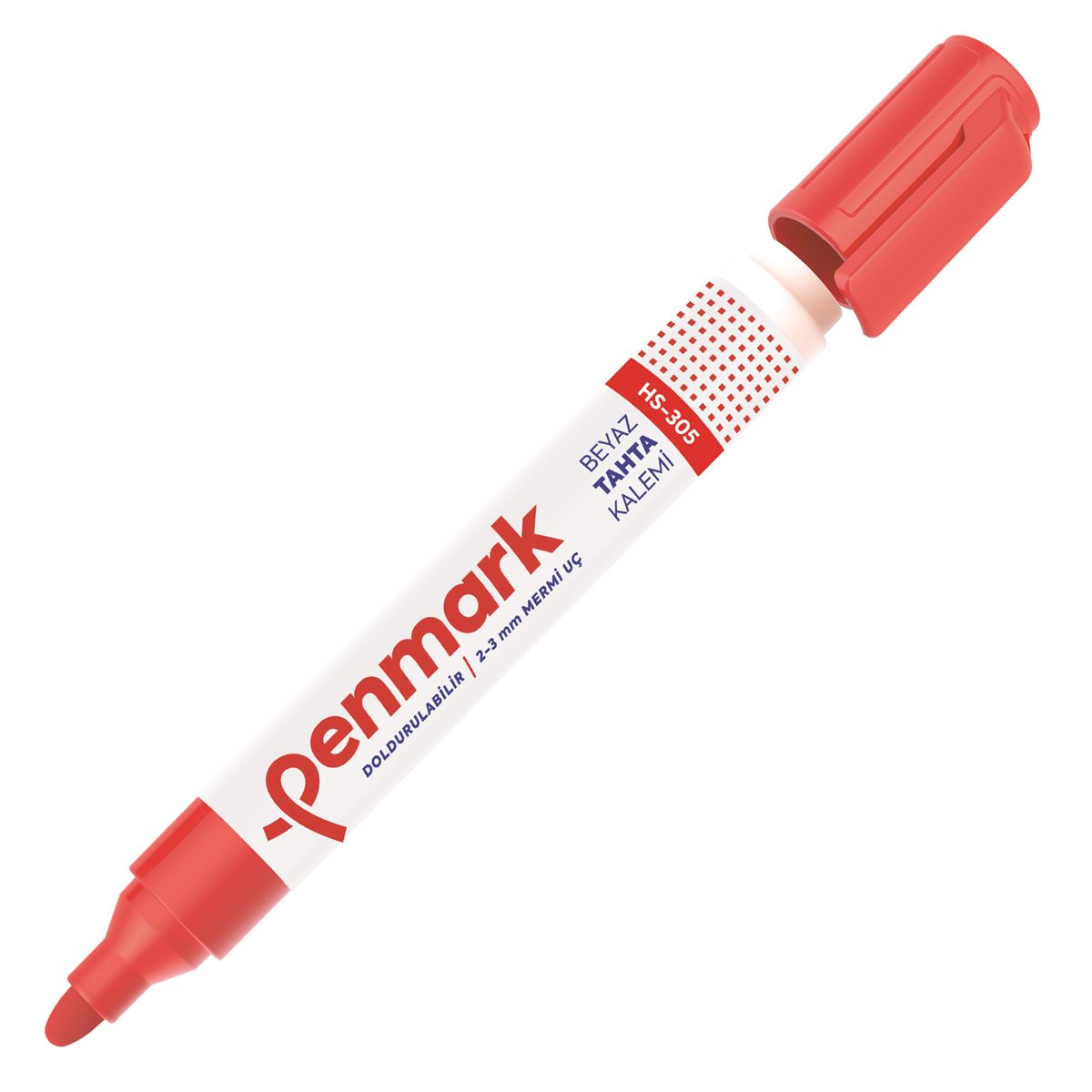 PENMARK TAHTA KALEMİ YUVARLAK UÇ DOLDURULABİLİR KIRMIZI 12 Lİ HS-305-03 1
