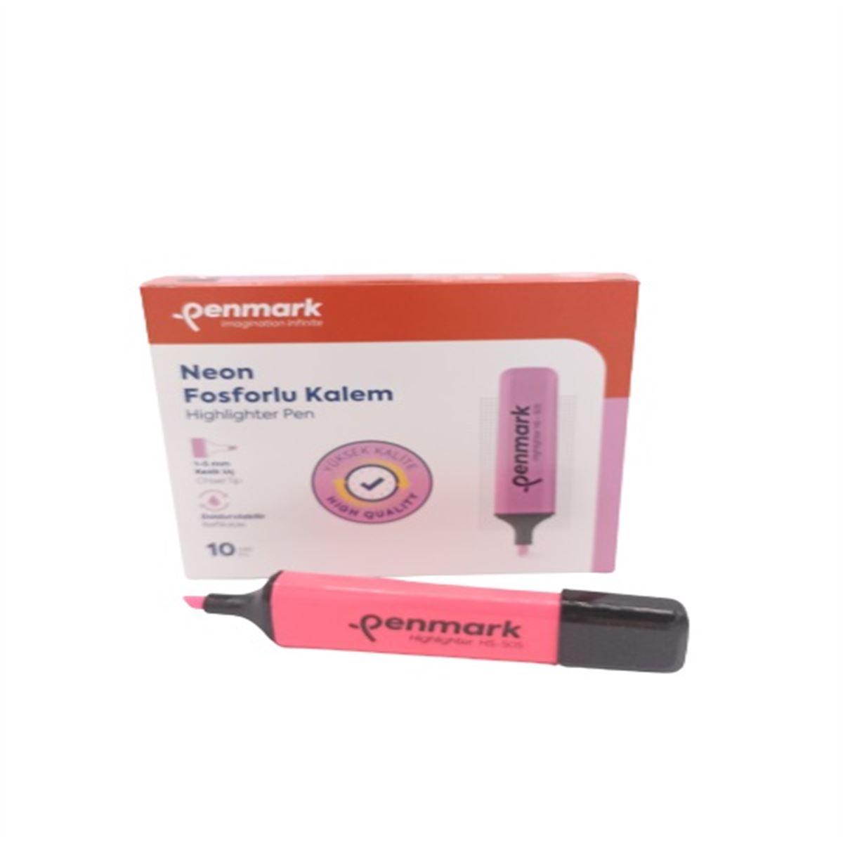 PENMARK FOSFORLU KALEM NEON PEMBE 10 LU HS-505-04 1