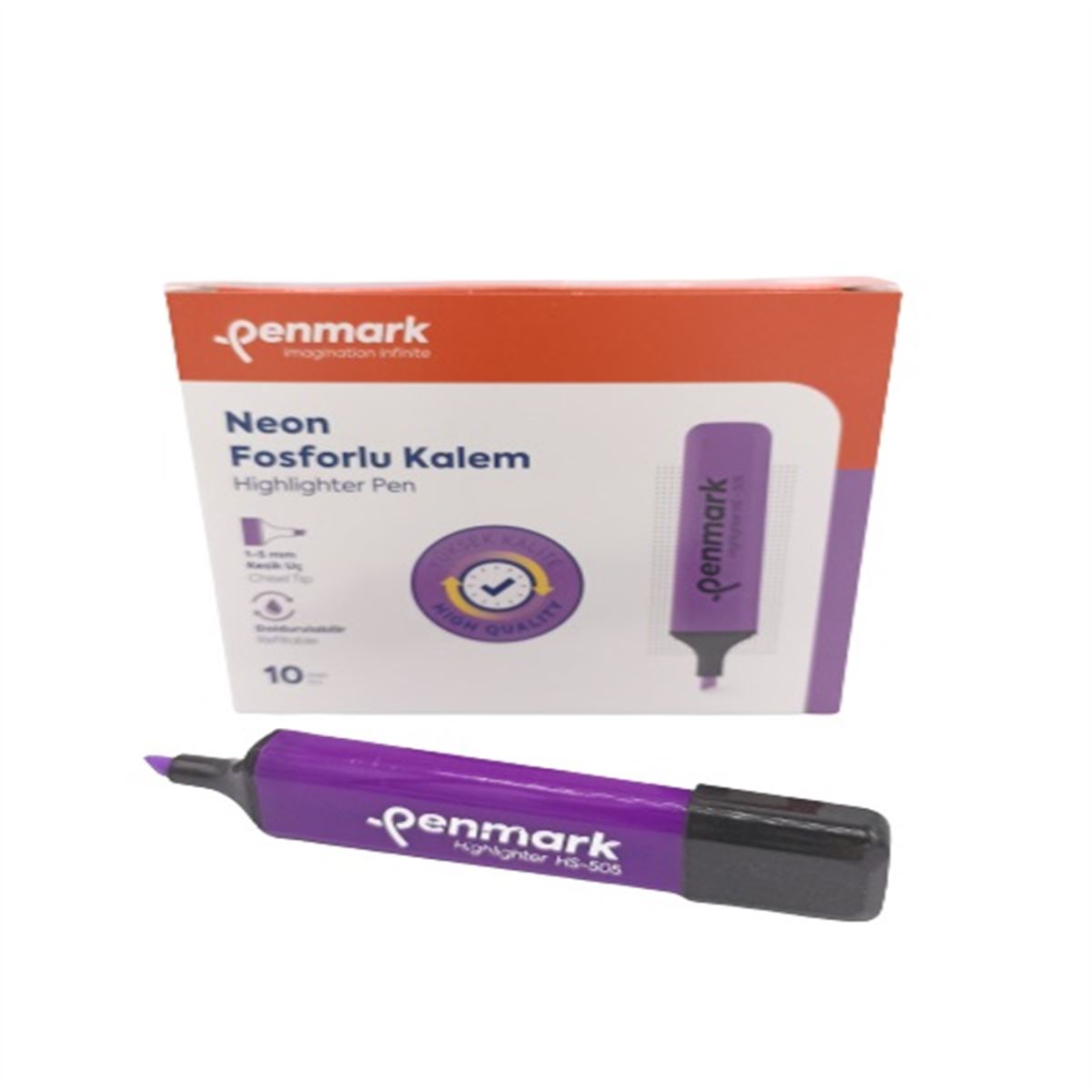 PENMARK FOSFORLU KALEM NEON MOR 10 LU HS-505-05 1