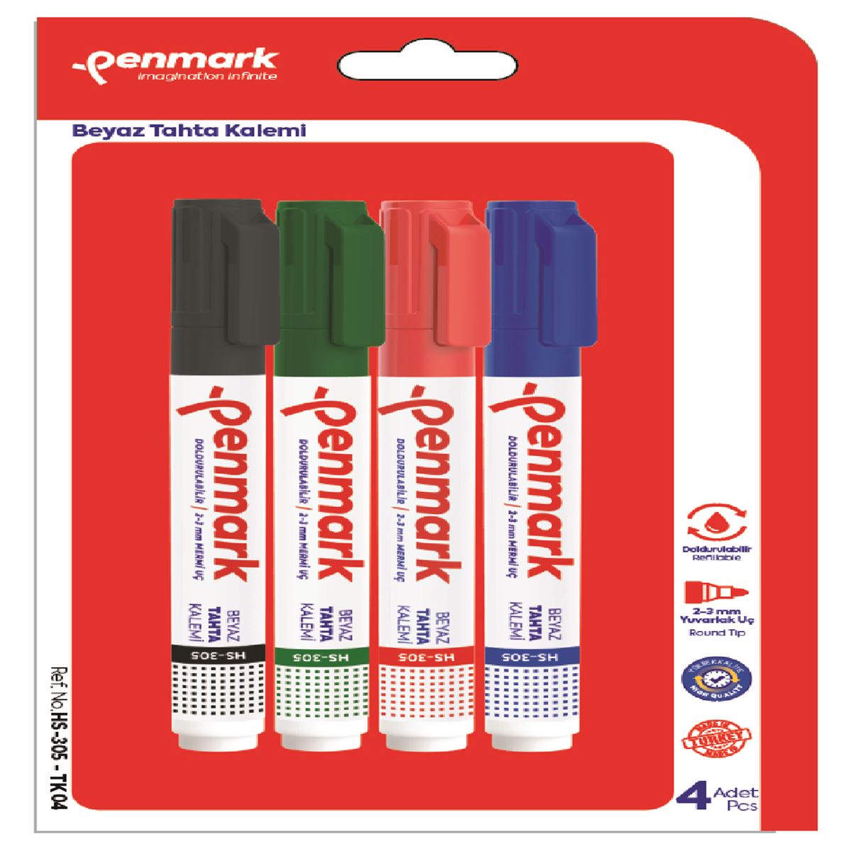 PENMARK TAHTA KALEMİ 4 LÜ HS-305-TK 04 1