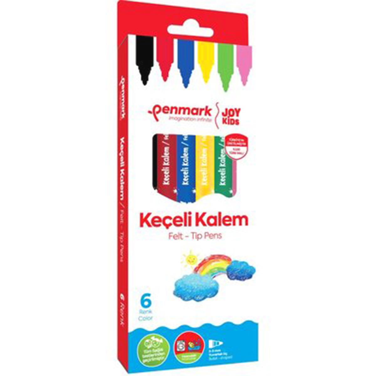 PENMARK KEÇELİ KALEM 6 RENK YIKANABİLİR HS-705-6 1