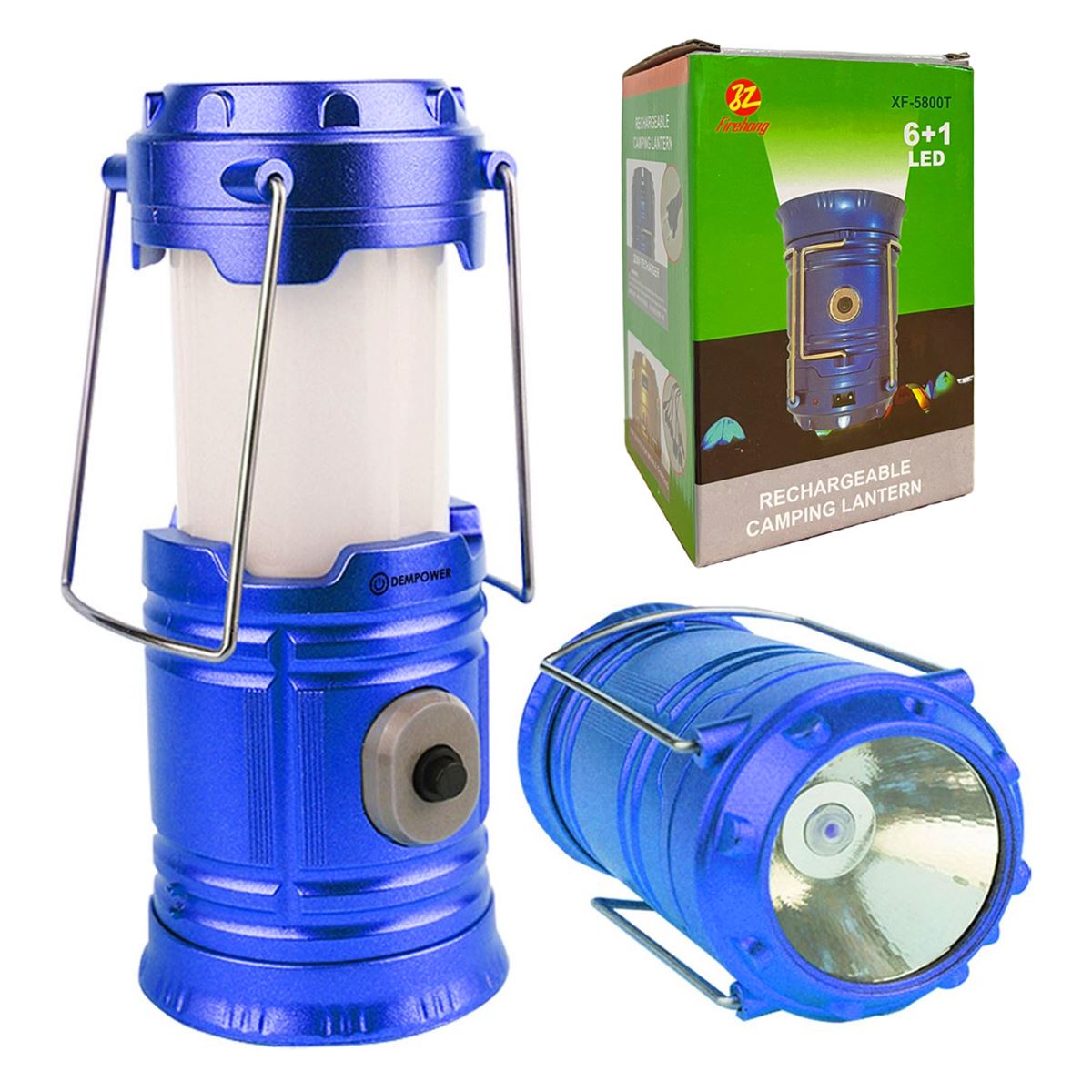 DEMPOWER KAMP EL FENERİ DP-69 GÜNEŞ ENERJİLİ ŞARJLI 6+1 LED 1
