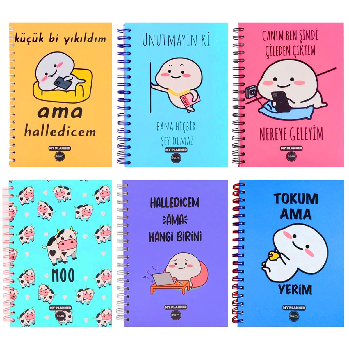 BAM MY PLANNER KONUŞAN AJANDA 17x24 SPİRALLİ SERT KAPAK HAFTALIK 1